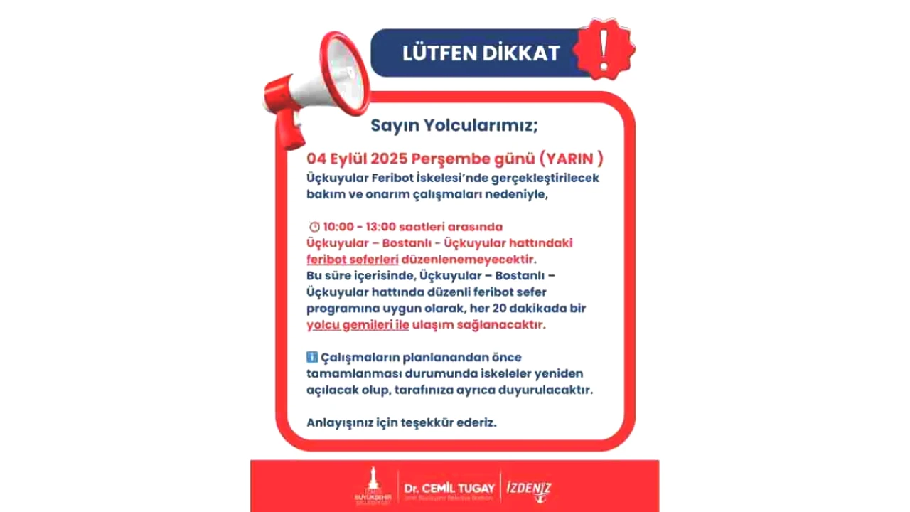 Perşembe Günü Feribot Seferleri Üç Saat Durduruldu! Detaylar Burada